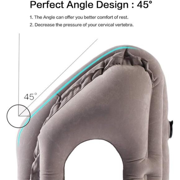 Inflatable Travel Air Pillow for Sleeping to Avoid Neck and Shoulder Pain - Picture 3 of 7